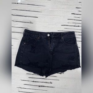 PS ripped black high rise festival shorts